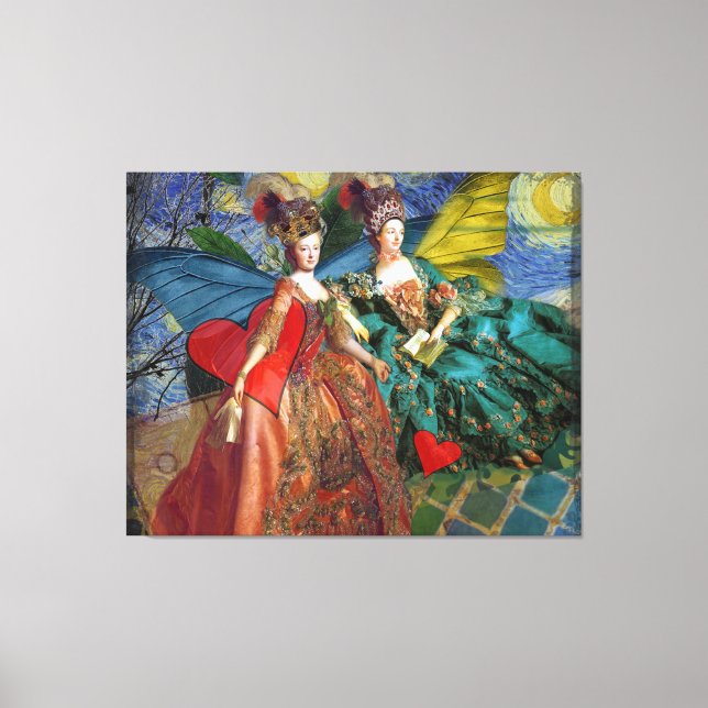 Classic Gothic Gemini Whimsical Butterfly Woman Canvas Print (Front)