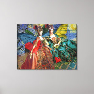 Classic Gothic Gemini Whimsical Butterfly Woman Canvas Print