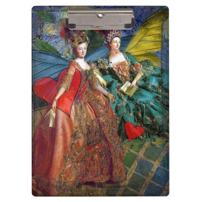 Classic Gothic Gemini Whimsical Butterfly Woman Clipboard (Front)