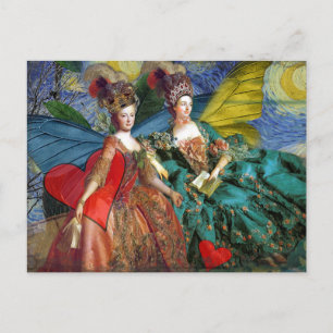 Classic Gothic Gemini Whimsical Butterfly Woman Postcard