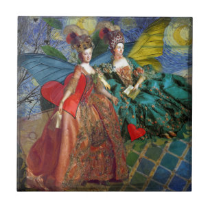 Classic Gothic Gemini Whimsical Butterfly Woman Tile