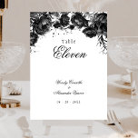 Classic Gothic White Wedding Table Number Card<br><div class="desc">Introducing the timeless allure of our Classic Gothic White Wedding Table Number Card design, where elegance meets the ethereal. An enchanting touch of dark romance adorned with intricate botanical motifs, featuring clean white backgrounds embellished with lush peonies and delicate roses that exude a moody sophistication perfect for your special day....</div>