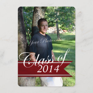 Classic Grad 2014 Varsity Banner Red Photo Announcement