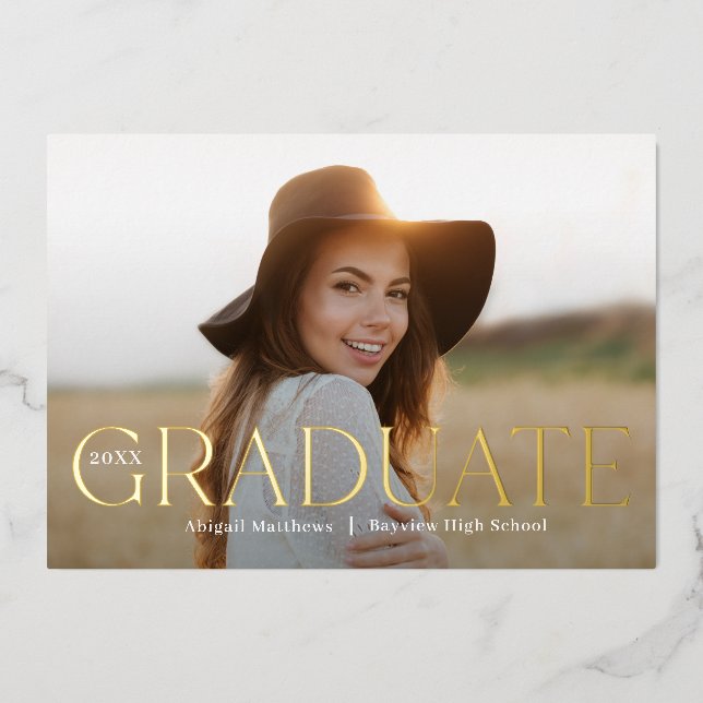 Classic Grad Foil Graduation Announcement Invite (Front)