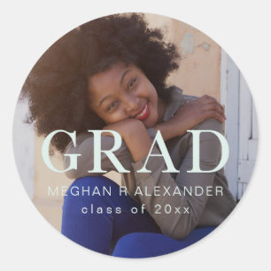 Classic Graduate Photo and Name Sticker