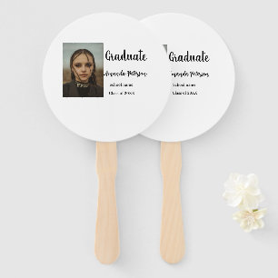 Classic graduation add photo name class year schoo hand fan