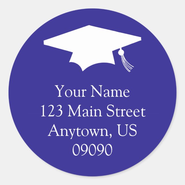 Classic Graduation Address Label (Dark Blue) (Front)
