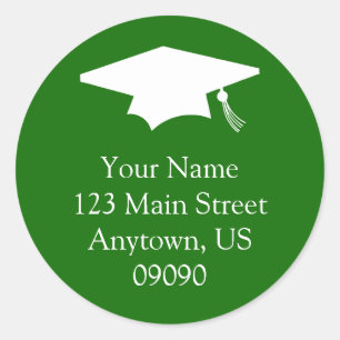 Classic Graduation Address Label (Green)