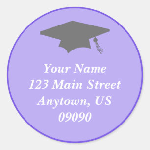 Classic Graduation Address Label (Purple)