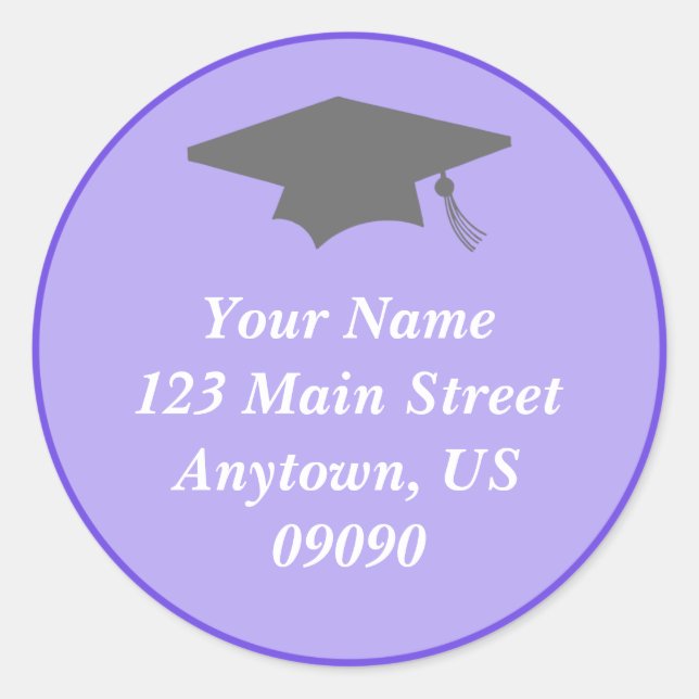 Classic Graduation Address Label (Purple) (Front)