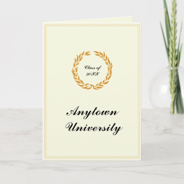 Classic Graduation Announcement 5x7 Gold Border (Front)