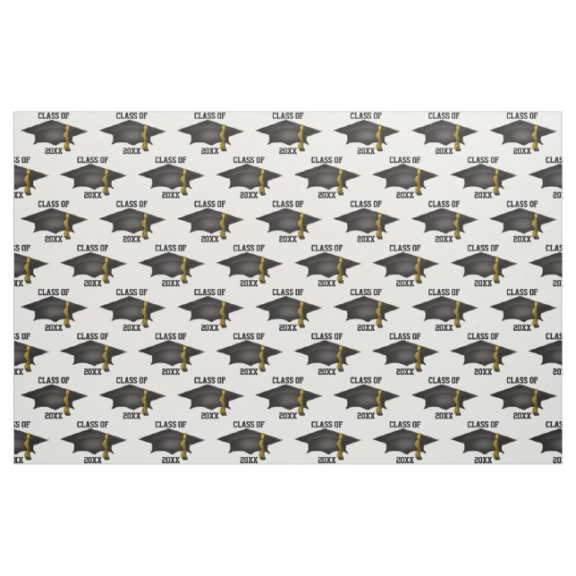 Classic Graduation Cap Class of 20XX Pattern Fabric (Yard)