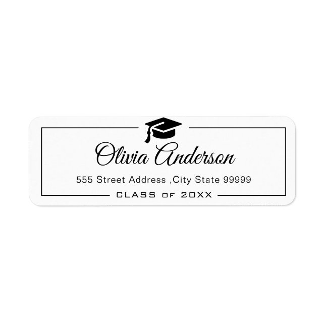 Classic Graduation Cap Graduate Label (Front)