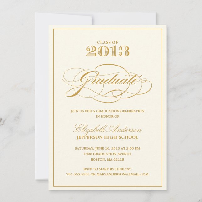 Classic Graduation Invitation (Front)