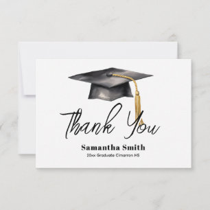 Classic Graduation Party Flat Thank You Card