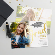 Classic Graduation Photo Template Gold Script
