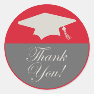 Classic Graduation Thank You Label (Red)