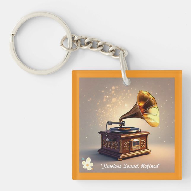 "Classic Gramophone Revival" Keychain (Front)