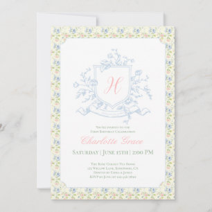 Classic Grandmillennial Birthday Invitation