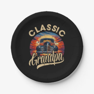 Classic Grandpa Funny Saying Car Lover Men Dad Pap Paper Plate