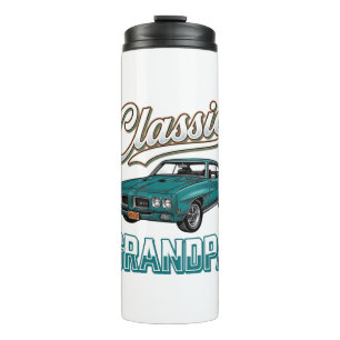Classic Grandpa Vintage Car T-Shirt Design_1 Thermal Tumbler