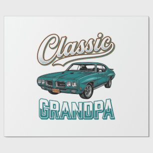 Classic Grandpa Vintage Car T-Shirt Design_1 Wrapping Paper