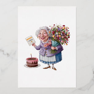 Classic Granny Bday with Giant Flowers