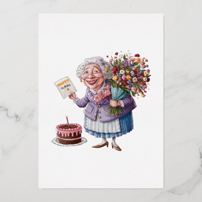Classic Granny Bday with Giant Flowers (Front)