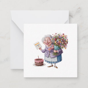 Classic Granny Bday with Giant Flowers Card