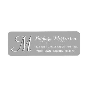 Classic Gray Blanc Blanc Personnalisé Adresse Mono