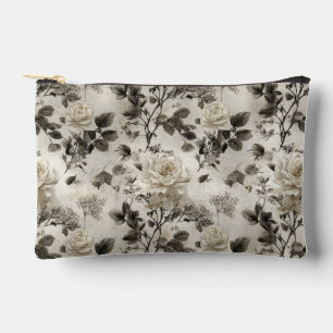 Classic Gray Rose Accessory Pouch