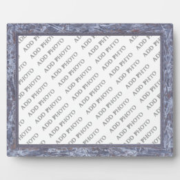 Classic Grayish-Blue Frame Add Photo Plaque