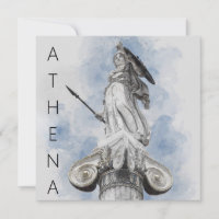 Classic Greek Statue Athena Card – Elegant