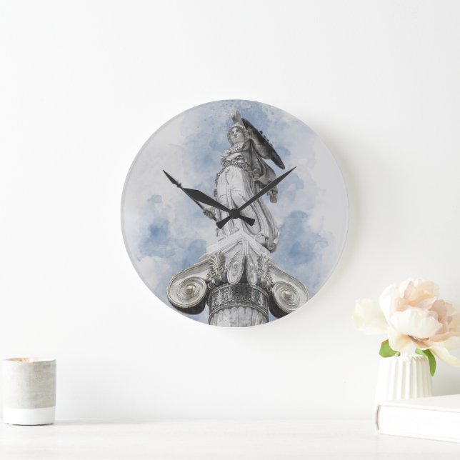 Classic Greek Statue Athena Large Clock – Elegant  (Home)