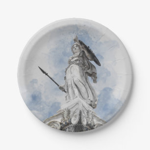 Classic greek statue Athena Paper Plate
