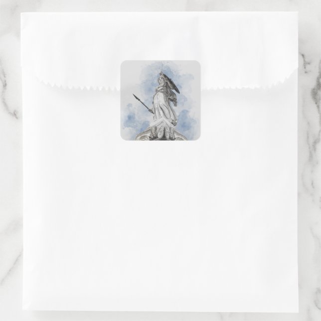 Classic greek statue Athena Square Sticker (Bag)
