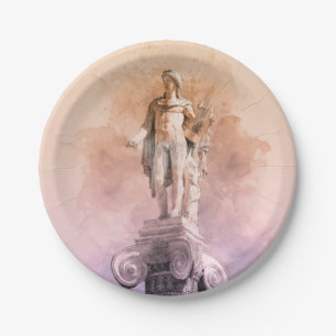Classic greek statue of Apollo Paper Plate