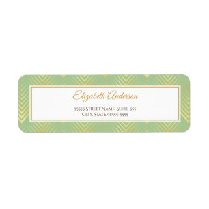 Classic Green and Gold Geometric Pattern and Name