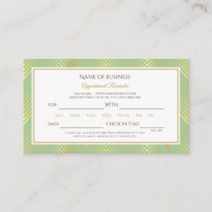 Classic Green and Gold Pattern Appointment Card