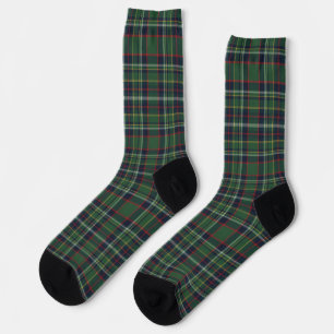 Classic Green and Red Tartan Plaid Pattern Socks