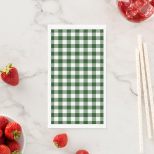 Classic Green and White Gingham Check Napkin