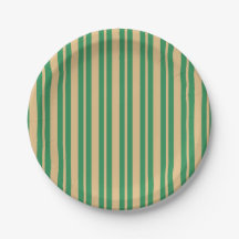 Classic Green Beige Stripe Celebration Paper