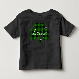Classic green black plaid shamrock  toddler t-shirt