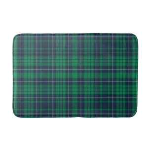 Classic Green Blue Plaid Bath Mat