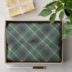 Classic Green Blue Yellow Plaid Tissue Paper