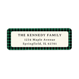 Classic Green Buffalo Plaid Family Name Christmas