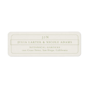 Classic Green Calligraphy Return Address Label