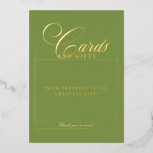 Classic Green Calligraphy Wedding Cards Gifts Sign