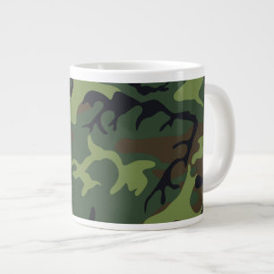 Classic Green Camouflage Pattern Large Coffee Mug