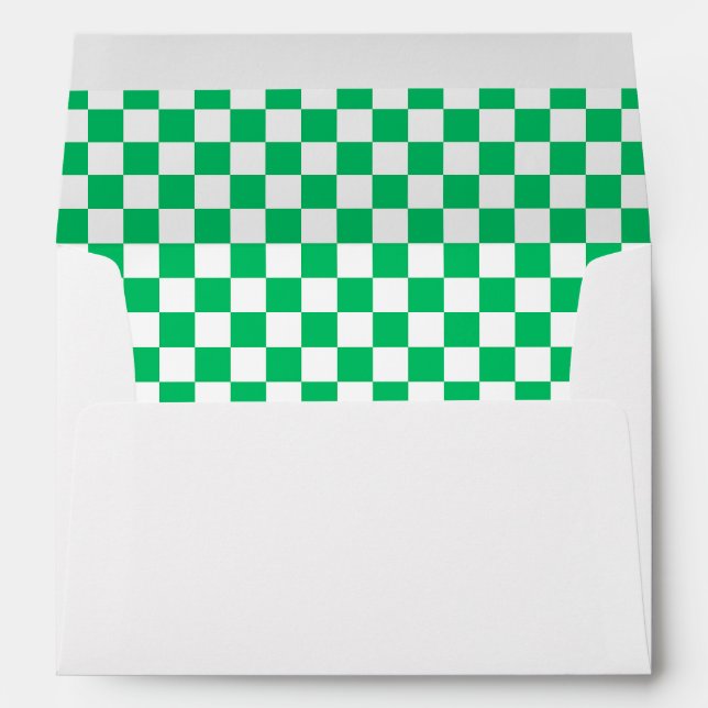 Classic green chequered  envelope (Back (Bottom))